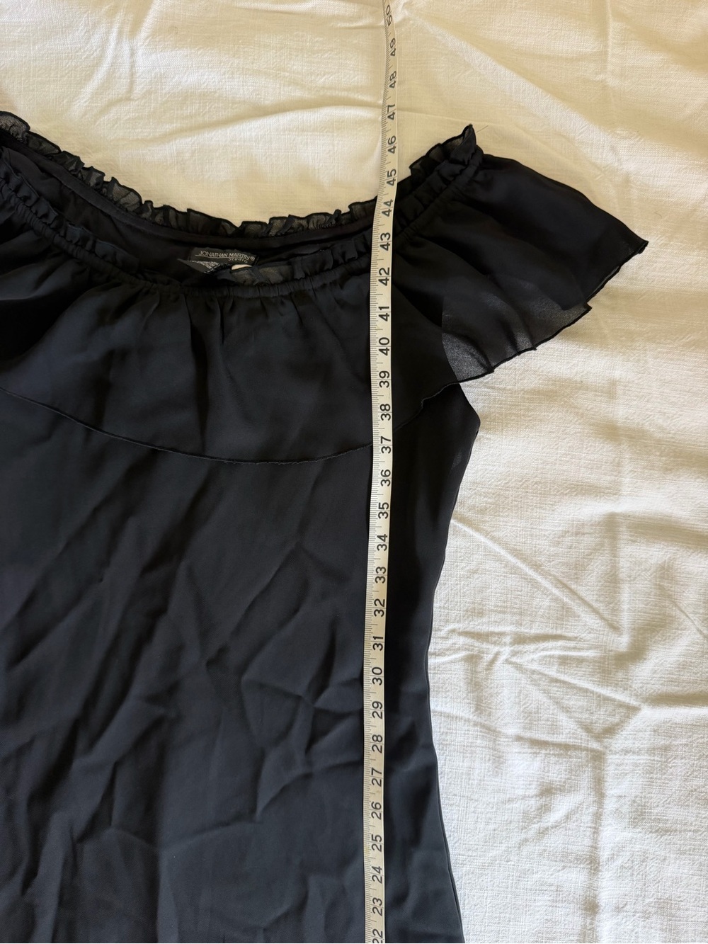 jonathan martin Black Ruffle Off-Shoulder Maxi Dress - Picture 10 of 10